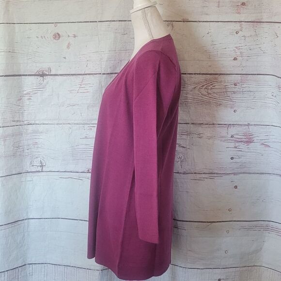 Eileen Fisher Merino Wool Button Front Long Cardigan Size Small - Picture 3 of 6